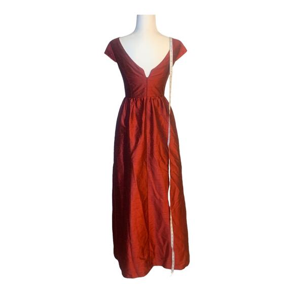 Alfred Sung Cap Sleeve Red Cocktail Gown Size 0 T0390 - Picture 2 of 6
